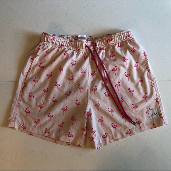 Eubi Pink Flamingo Swim Shorts Size S - Picture 1 of 8